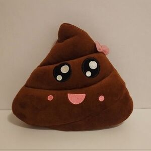 Girl Poop Emoji Funny‎ Stuffy Stuffed Toy Brown With Bow